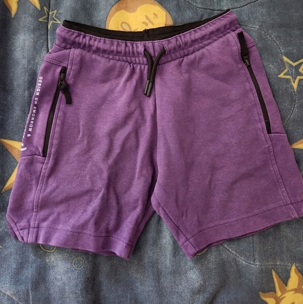 Zara Purple Athletic Shorts with Elastic Waistband